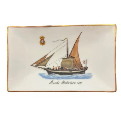Vista Alegre Porcelain Ashtray Lancha Bombardeira 1798 Museu Marinha Portugal