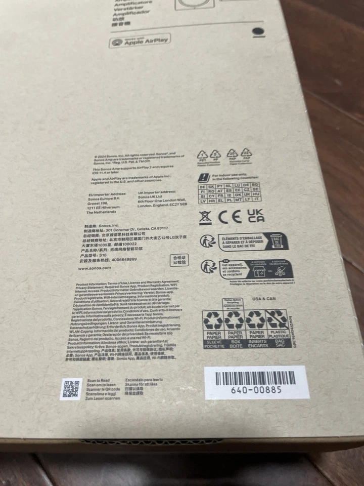 Brand NEW Sealed Sonos AMP 250W 2.1-Ch Amplifier AMPG1US1BLK Black 2.1 Channel - Image 4 of 4