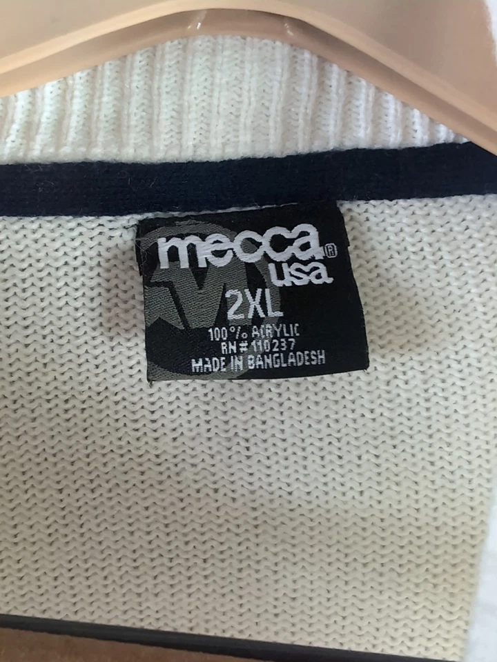 Vtg 1980s Mens M5 MECCA USA ALL STARS CHAMPS Cardigan Varsity Sweater 2XL - Image 4 of 4