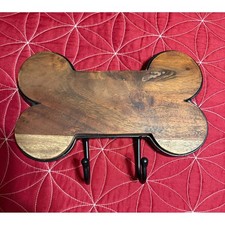 Dog Bone Shaped Wood Wall Hook Organizer Leash/Keys/Jacket Holder