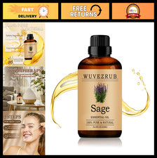 100 Pure Sage Essential Oil 240ML - Natural Aromatherapy Oil for Diffuser, 8 Fl