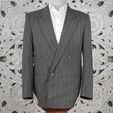 Vintage Guy Laroche Couture Blazer Men’s 42R Gray Pinstripe Made in France