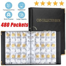 480 Pockets Coin Collection Book Holder Album Coins Organizer for Collectors NEW