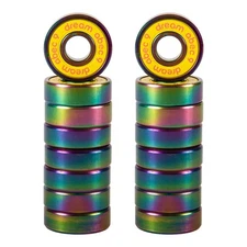 Dream ABEC 9 Skate Bearings (16 Pack) – Oil Slick Rings, Smooth & Durable