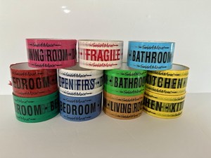 Smart Move Color Coded Moving Box Tape Lot Of 11 Multiple Rooms - Used