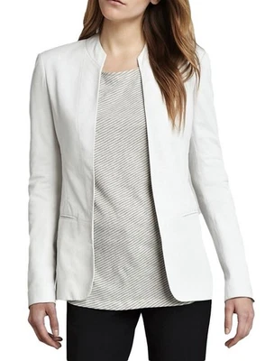 Einfach Moderne Weiß Original Lederjacke Motorrad Modische Jacke für Damen - Bild 1 von 3