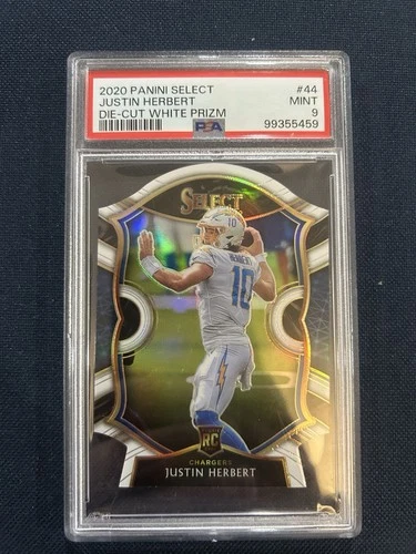 2020 Panini Select Field Level Justin Herbert #44 White Prizm Die-Cut (RC)