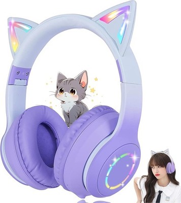 Cat ear headphone bluetooth 5.1 wireless headphone wired Nothing line dual use h