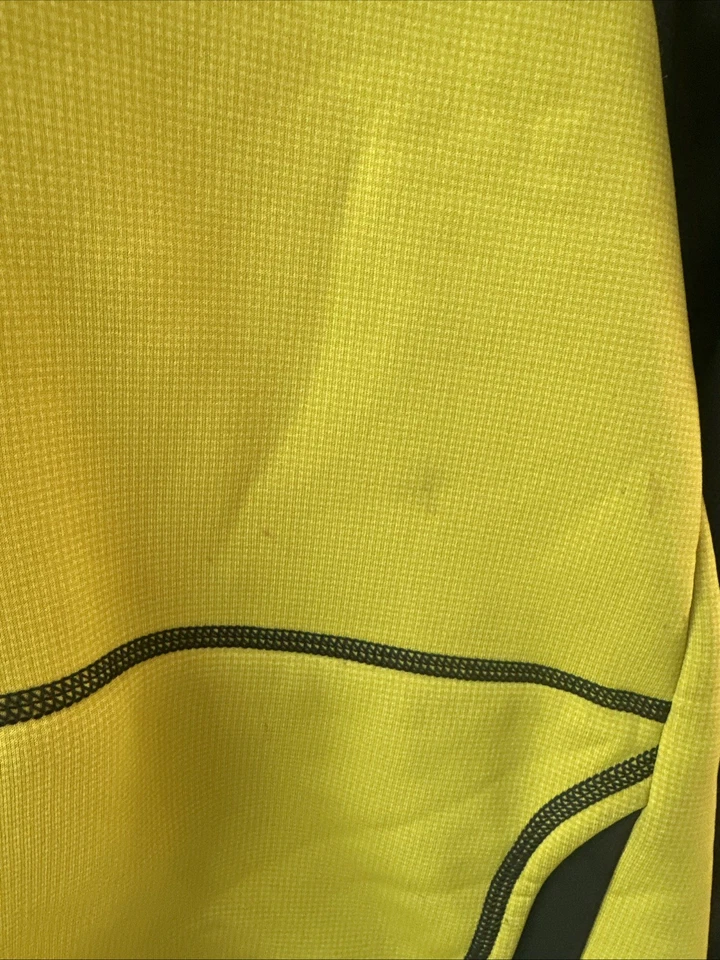 Chaqueta con capucha grande de vellón con cremallera completa amarilla/azul Melanzana para hombre Foto 4 de 4