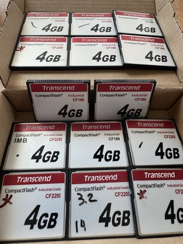 Pack of 14! Transcend 4GB each Industrial CompactFlash CF180/CF220I Ultra Memory - Picture 2 of 4