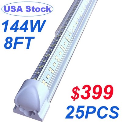 25Pack T8 8FT LED Tube Light 8 Foot 144W LED Shop Garage Warehouse Light Fixture