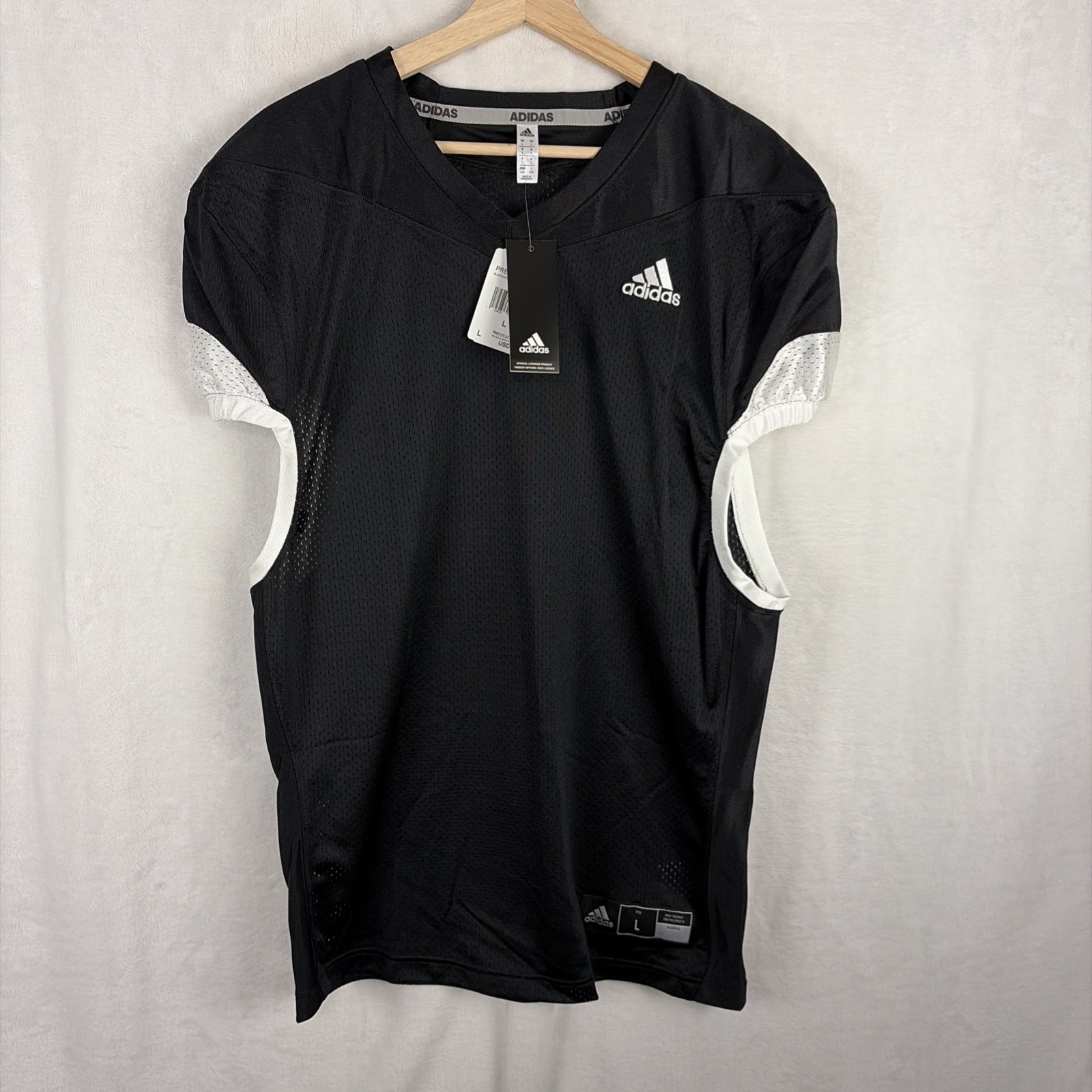 Adidas Men's Press Coverage 2.0 Football Jersey Black White Size Large NWT