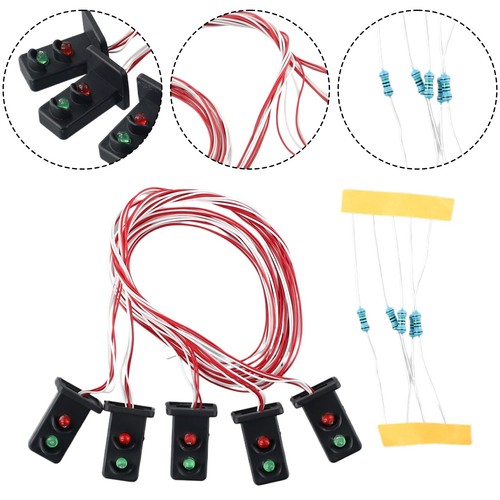 New 5 Pcs OO-HO Gauge 20mm LEDs Made Green/Red Dwarf Signals 2 Aspects 1:87 - Picture 3 of 24
