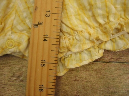 Vintage Girls Butter Yellow Plaid Bubble Romper Flower 3-6 Mo. Carter's Pastel - Picture 10 of 10