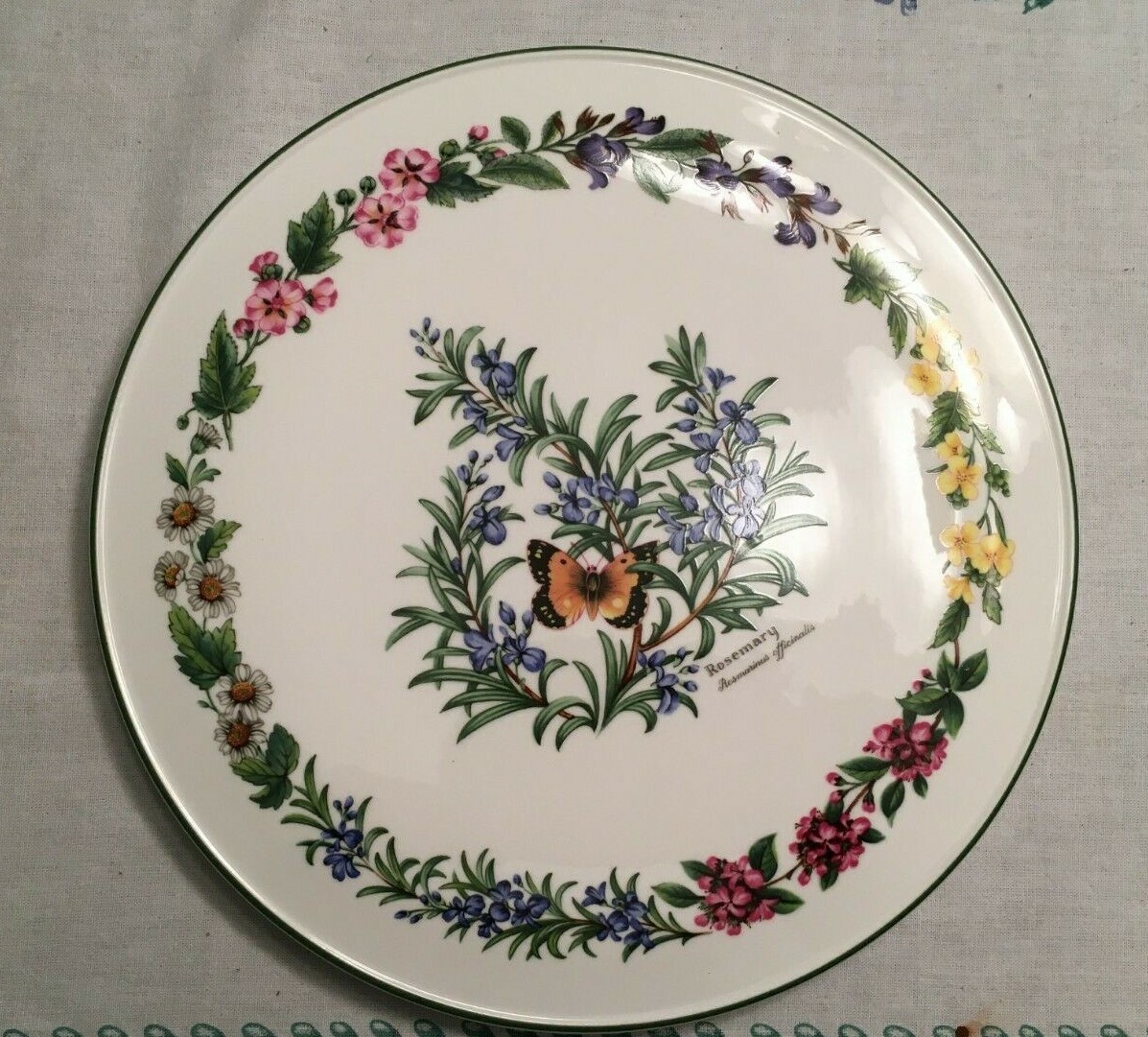 ROYAL WORCESTER CAKE PLATE WORCESTER HERB (ROSEMARY) MADE IN ENGLAND