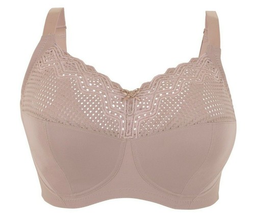 Glamorise COMFORT LIFT Bra 42C STRETCH-STRAPS (WIRELESS) Support TAUPE NEW