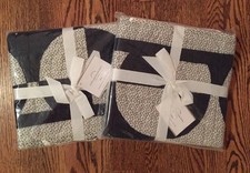 NWT POTTERY BARN Set of 2 Navy Blue Circles Patchwork Standard Shams - 2 Shams