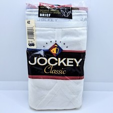Men's Jockey Classic Briefs Size 42 Y Front 3 Pk Cotton White NEW VTG 1994 9007