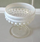 Anchor Hocking Moonstone Opalescent Hobnail Sherbet Dish Glass Vintage