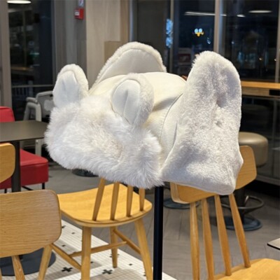 Lady Hat Furry Fluffy Warm Bear Ears Beanie Hat Cute Ushanka Hat