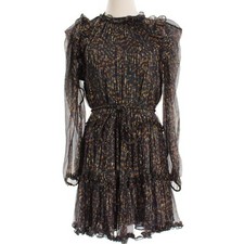 Ulla Johnson NWT Gaelle Long Sleeve Dress Size 4 in Purple/Blue/Multi Silk Blend