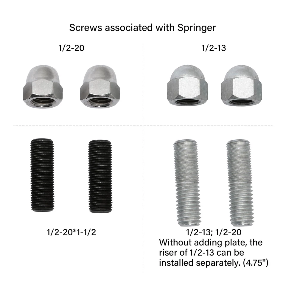 Adaptador de manillar Springer abrazadera superior convertidor elevador de 3,5" 4,75" apto para Harley Foto 3 de 4