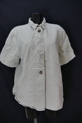 Size 44 costume blouse beige blouse for dirndl Sixth Sense linen embroidery tb9518