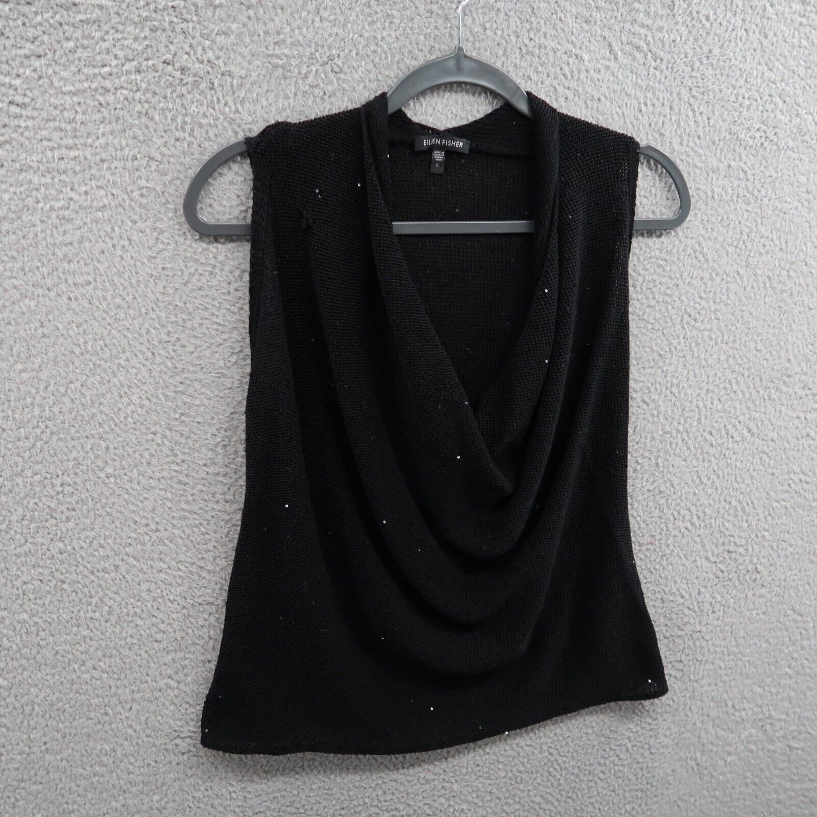 Eileen Fisher Top Womens Large Black Sleeveless S… - image 4