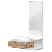 Consolle Ingresso Mobile Sospeso con Specchio Rover nordico e Bianco