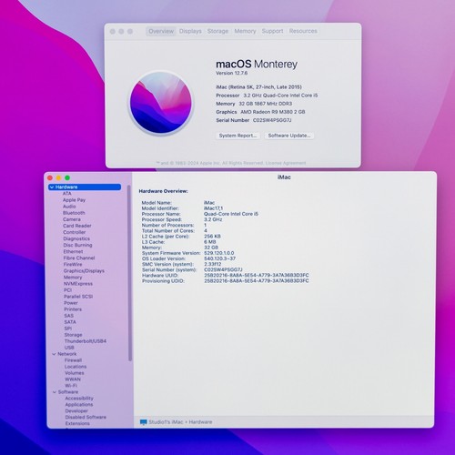 iMac retina 5k 27-inch late 2015 i5 2 TB 32 GB memory - Afbeelding 7 van 18