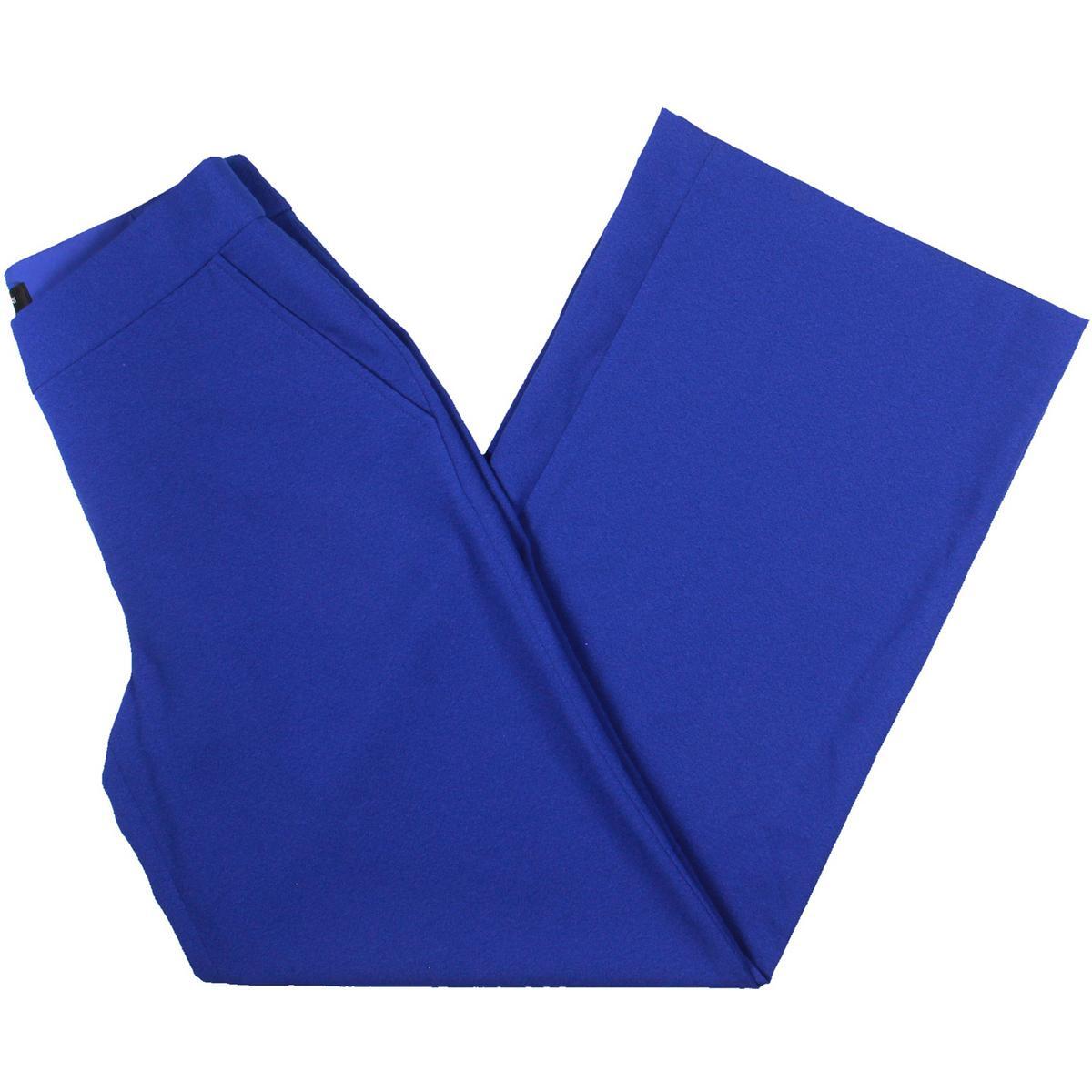 Женские синие трикотажные офисные брюки Tahari ASL с широкими штанинами 10 BHFO 7781