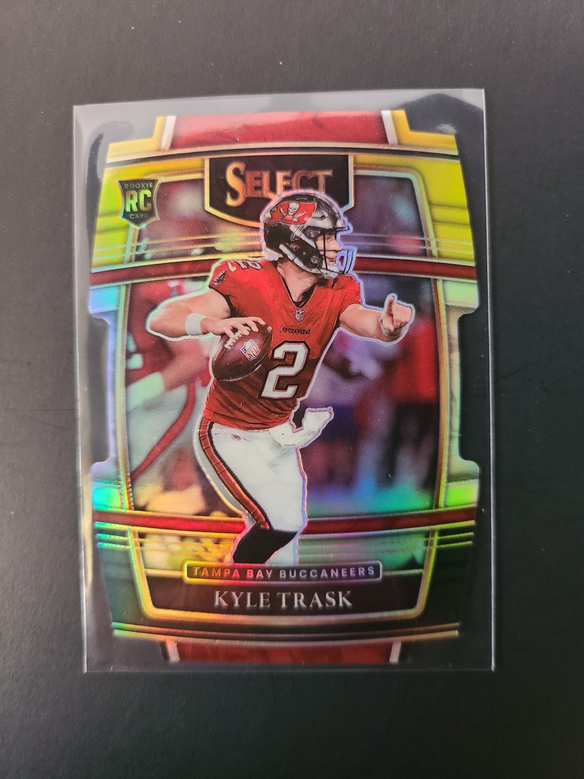 Kyle Trask RC 2021 Select - Black and Gold Prizm Die Cut #63 - Buccaneers