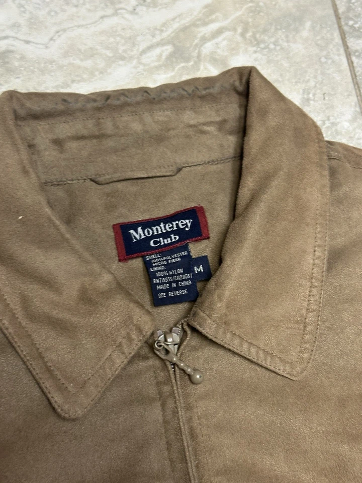 Chaqueta Monterey Club Tostada Poliéster Microfibra Para Hombre Ligera con Cremallera Talla M Foto 3 de 4