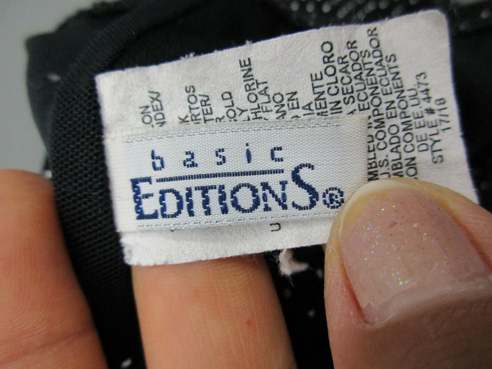 Basic Editions размер 17/18 женщин черный/белый в горошек цельный купальный костюм 1L - Изображение 4 из 4