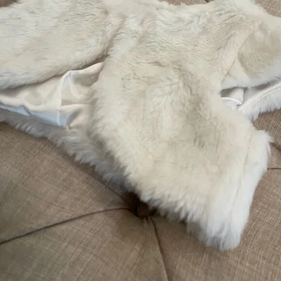 Abrigo Chaqueta Cherokee Niñas Blanco Imitación Piel Encogida Talla 4T Foto 3 de 4