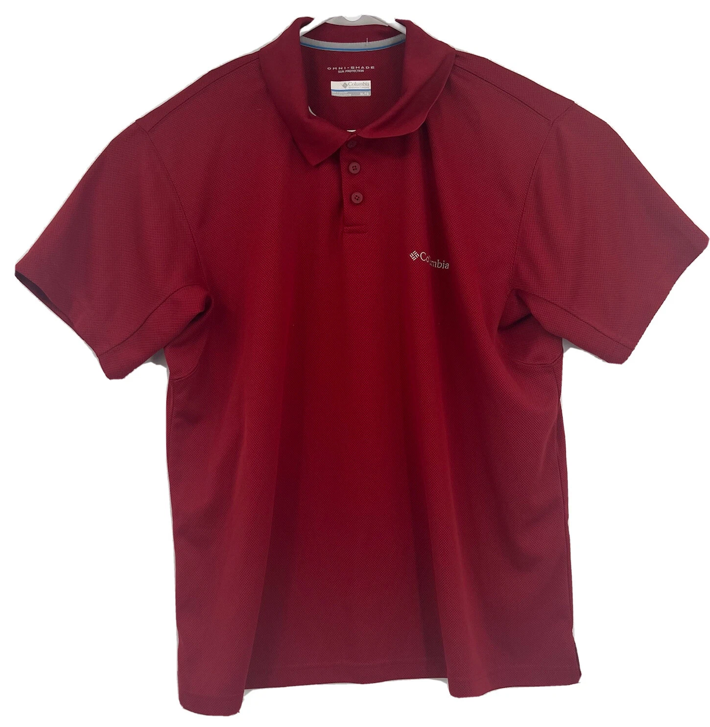 Columbia PFG Sz XL Men's Short Sleeve Omni-Shade Polo Shirt Red