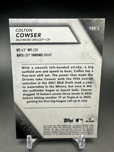 2024 Topps Finest Colton Cowser Finest Rookies #FRD-3 Baltimore Orioles RC - Picture 2 of 2