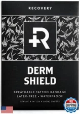 Recovery Derm Shield Tattoo Aftercare Bandages - Transparent, Waterproof Adhe