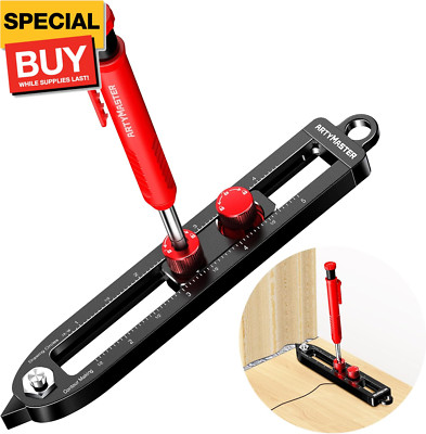 Multi-Function Scribing Tool, DIY Woodworking Scriber Line Maker, Portable Alumi
