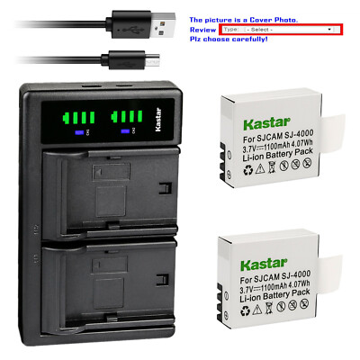 Kastar Battery LTD2 USB Charger for SJCAM SJ4000 Qumox BAT-412 & QUMOX SJ6000