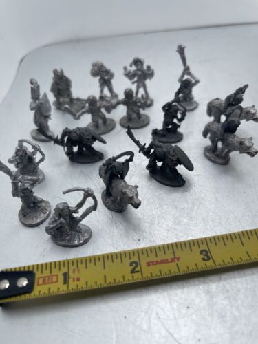 Ral Partha Miniatures D&D Lot Of 16 Vintage Goblins Wolf Riders Swords Figures