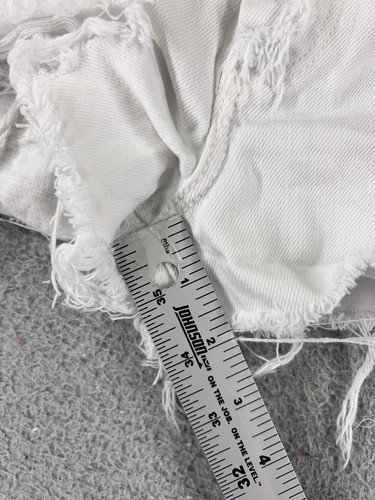 Zara Girls Shorts Girls 11 White Denim Jean Cutoff Button Fly Distressed - Picture 9 of 15
