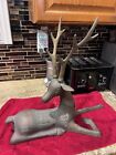 Vintage Ornate Brass Buck Sitting Deer Statue Art Decor Sarreid Figure 5 Lbs