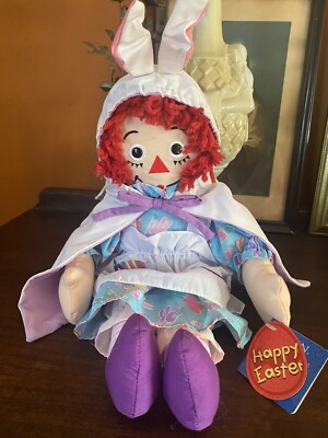 RAGGEDY ANN ''Happy Easter'' Plush Doll 16'' -Bunny Suit Cape w Ears BRAND NEW 2000