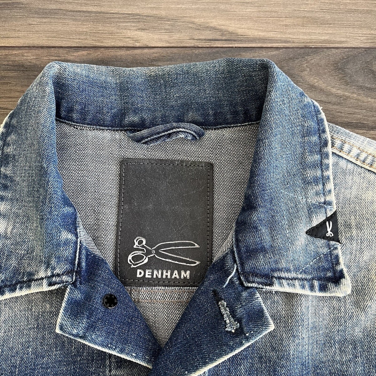 Denham Denim Jacket Brooklyn Button Front Mens M Light Wash Denham Denim Jacket Brooklyn Button Front Mens M Light Wash