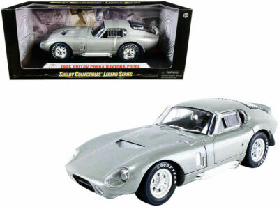 1965 SHELBY COBRA DAYTONA COUPE SILVER 1:18 DIECAST BY SHELBY