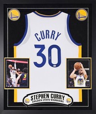 Stephen Curry Signed Autographed White Golden State Warriors Jersey Framed JSA