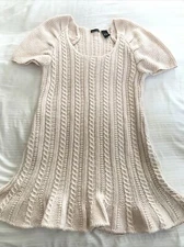 VICTORIA’s SECRET MODA INTERNATIONAL ivory MEDIUM knit Crocheted Dress EXCELLENT