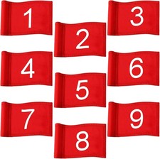 9 Pcs Numbered Golf Flag with Tube Inserted 1-9 Nylon Putting Green Flags 8.9...