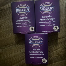 QUEEN HELENE Batherapy Natural Mineral Bath LAVENDER 3 Boxes With 3 Packets